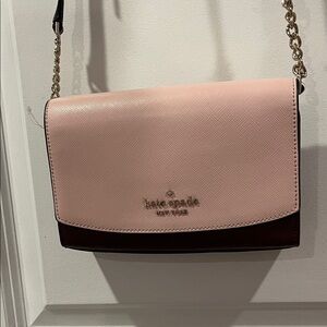 Kate Spade Blush Pink and Deep Brown Crossbody Bag